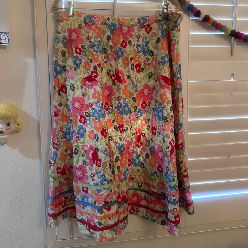 Spring floral midi skirt!